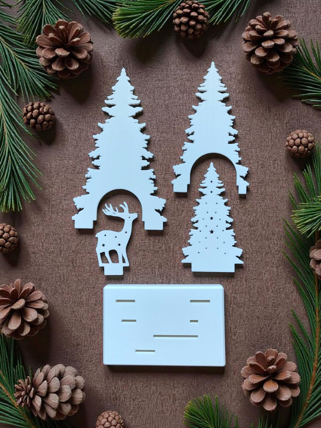 Julelandskab med Rensdyr inkl. LED Lys